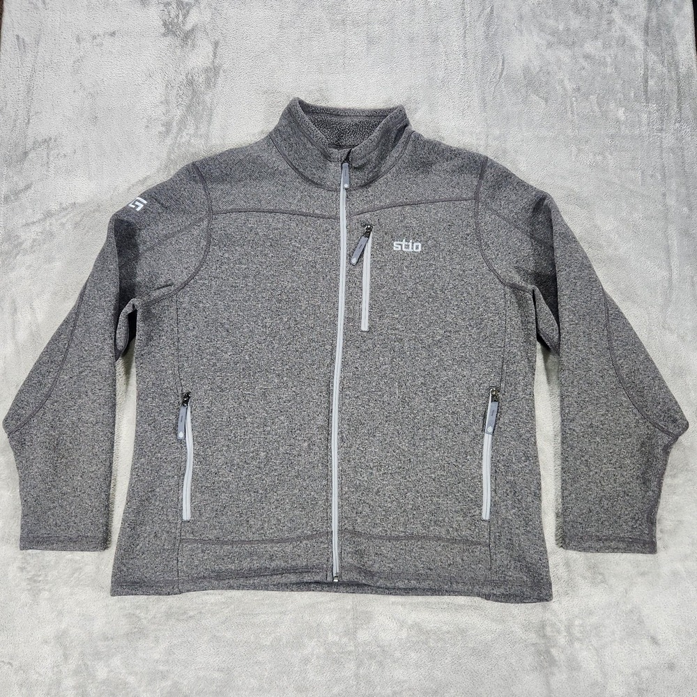 Stio Jacket Mens‎ 2XL Gray Wilcox Fleece Full Zip Layer Outdoor FW24PHJ1